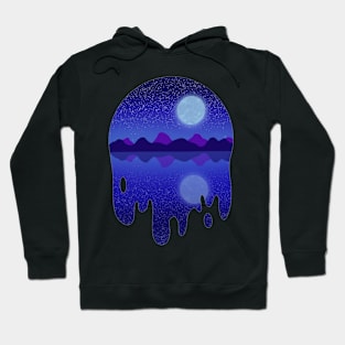 Moon Light lake landscape Drip Hoodie